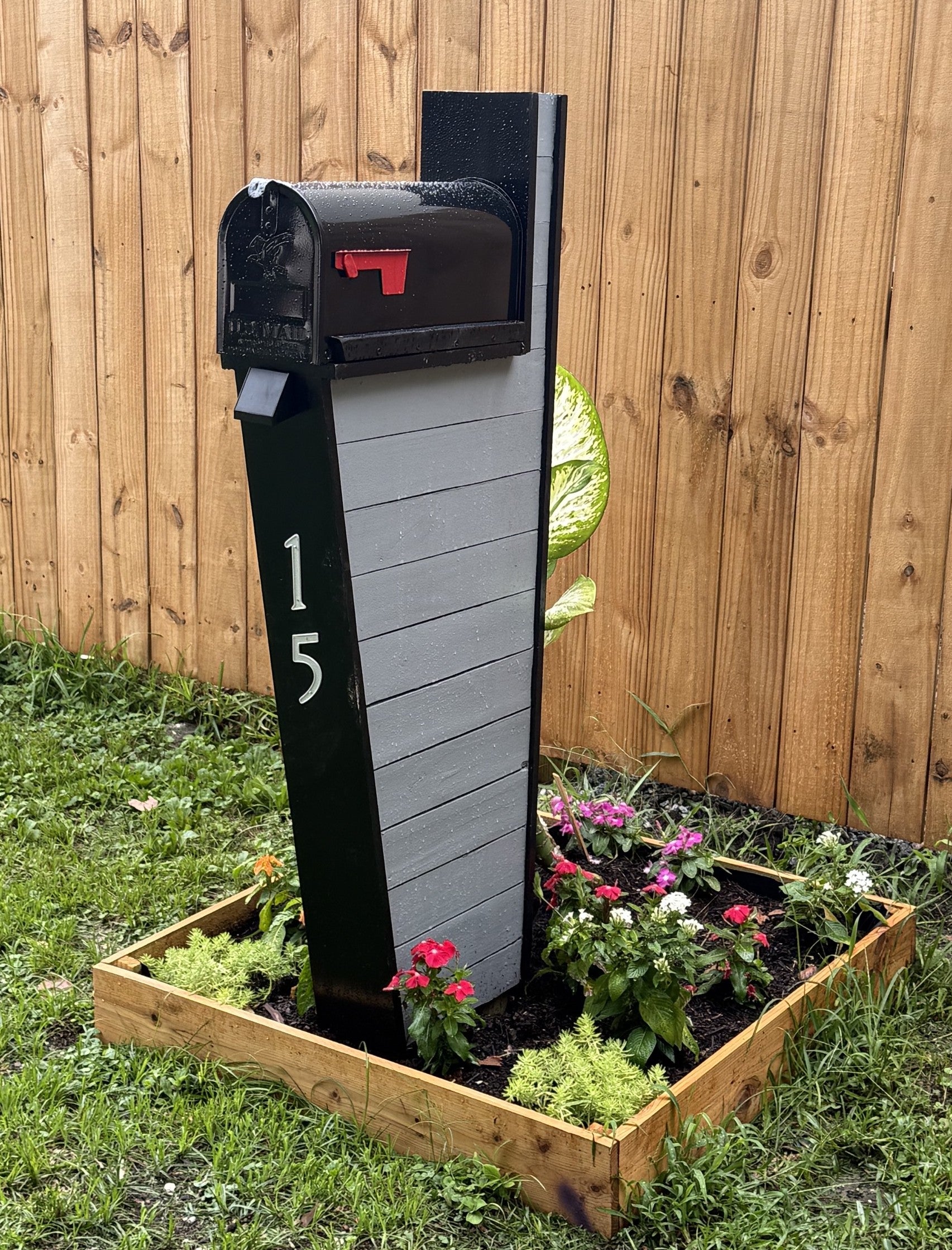 Modern Wood Plank Mailbox