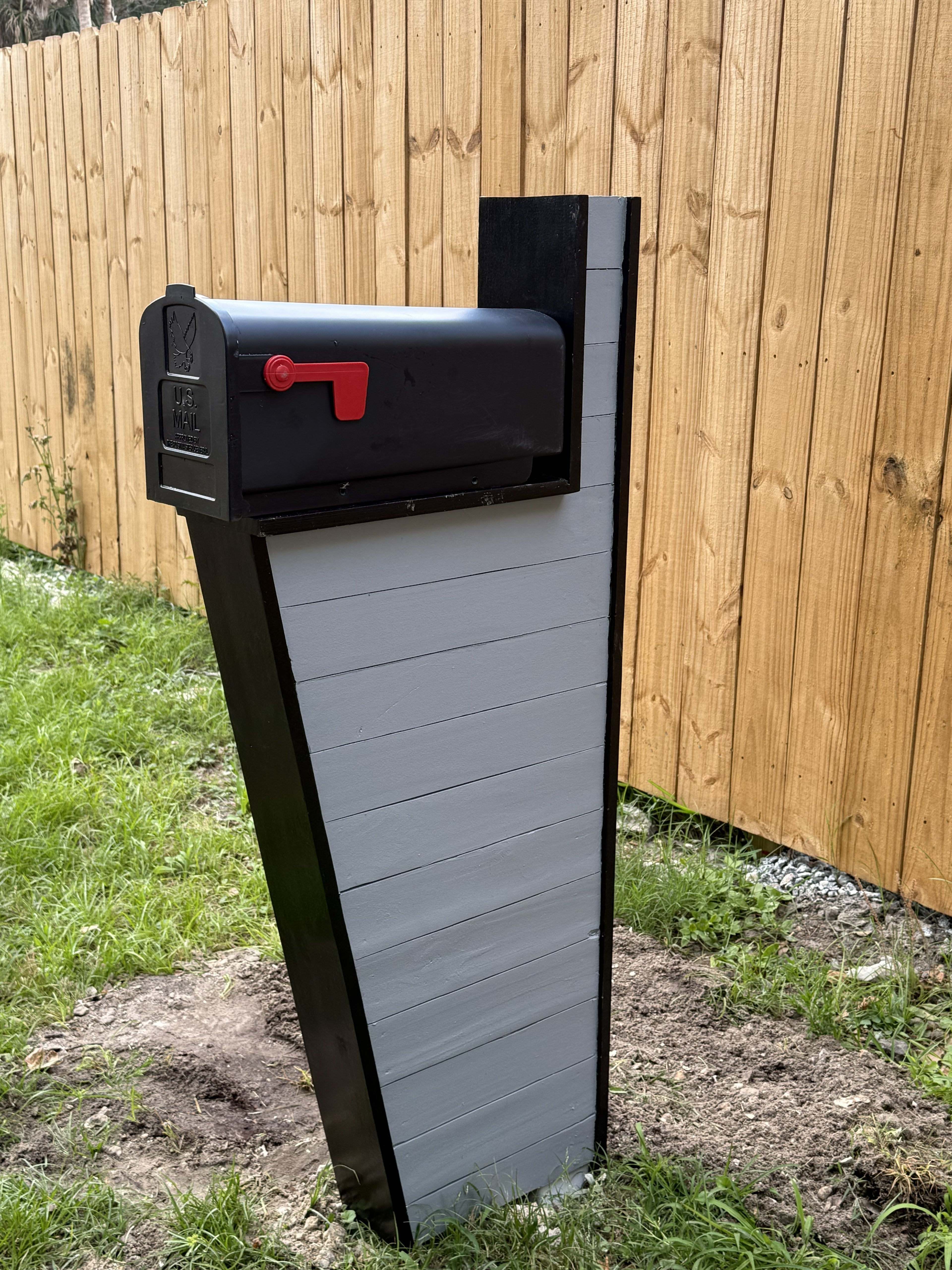 Modern Wood Plank Mailbox
